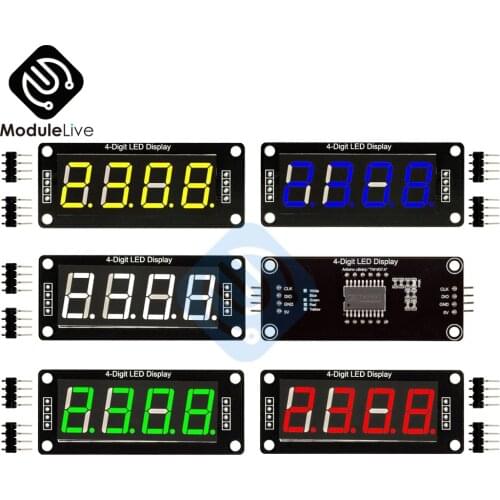0.56 Inch 4 Bit 4-Digit LED Digital Display Tube Module 5V 7 Segments TM1637 0.56" Anode Tube Decimal Display Module FIve Color
