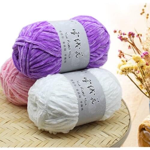 Soft Velvet Wool Line DIY Handcraft Knitted Yarn Chenille Hand Knitting Yarn Crochet Thread For Clothing Hat Scarf Blanket