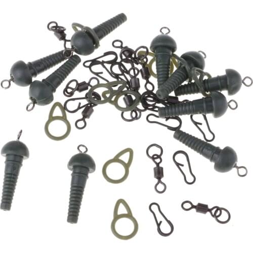 40Pc Carp Fishing Tackle Kit Rubber Cones Fishing Quick Swivels Kit Suitable for Ocean Beach Fishing,Lake,Reservoir Pond,River