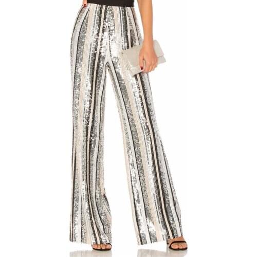 New Fashion Hot Selling Sexy Leggings Women Sequin Long Trousers High Waist Bodycon Women Pants Outfit Causal Clothing Wholesale