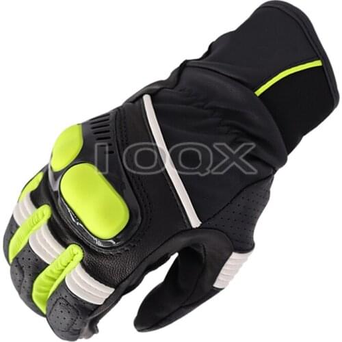 NEW Hyperion Short Leather Motorcycle Gloves Black/Yellow Racing Gloves Genuine Leather Motorbike Gloves