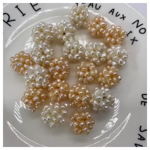 New Design Handmade Pearl ball mixed color Jewelry Diy Material Fresh Water Pearl Loose Beads Natural