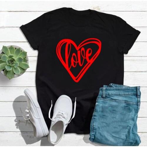Couple Clothes Matching Plus Size S-5xl Cotton Oversized T Shirt for Valentines Day Holiday Casual Cute Kawaii Poleras Mujer