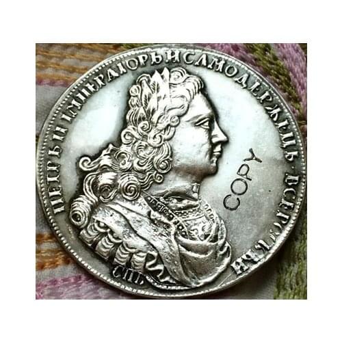Wholesale russia 1727 copy coin 100% coper manufacturing silver-plated old coins