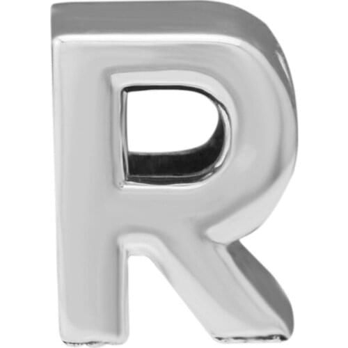 Fits Pandora Bracelet Authentic 925 Sterling Silver Letter R Charm Alphabet Beads for Jewelry Making Wholesale berloques kralen