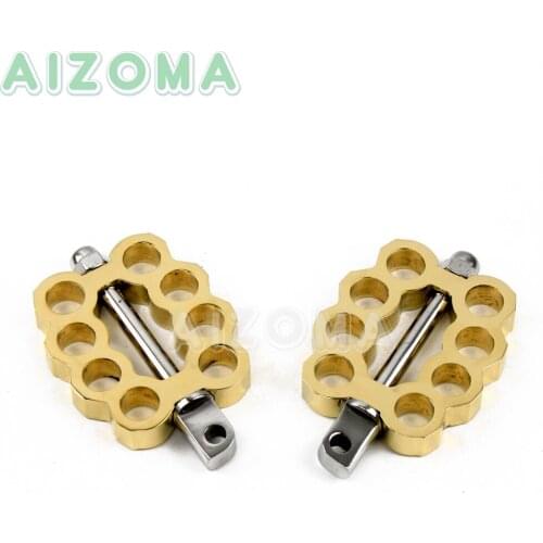 Brass Motorcycle Foot Pegs Rest Footrest ROUGH CRAFTS Knuckle Footpegs Male Mount for Harley cafe racer Bobber