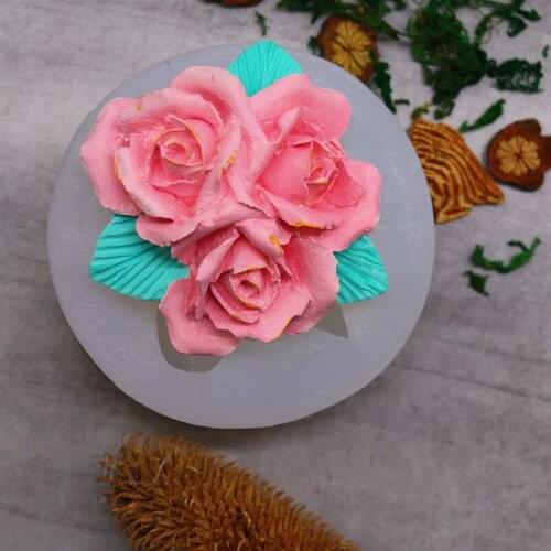 Valentines Day Rose Chocolate Silicone Mold Mousse Cake DIY Cake Decoration Handmade Soap Drop Mold