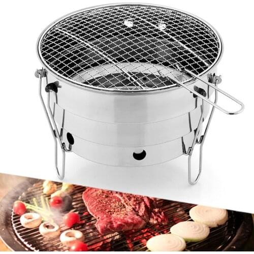 Foldable Portable Cooking Outdoor Camping Stove for Home Patio Stove Family Party Stainless Steel Barbecue Charcoal BBQ Grill