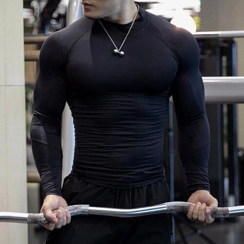 Sport Compression Shirts Men Running Long Sleeve Tshirt 2021 Quick Dry Jersey Training T-shirt Gym Training T Shirt Men Rashgard