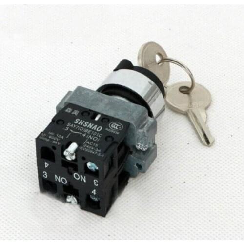 XB2 BG53 3 position key operated selector selector pushbutton switch 2N/O push button switch
