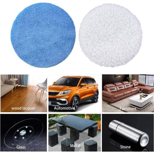 Universal Car Polisher Bonnet 18 Packs 5 To 6 Inches Microfiber Polishing Pad