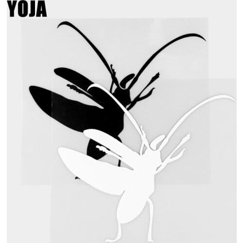 YOJA 15.1×13.5CM Cartoon Animals Winged longicorn Vinyl Decal Car Stickers Black/Silver 19C-0456