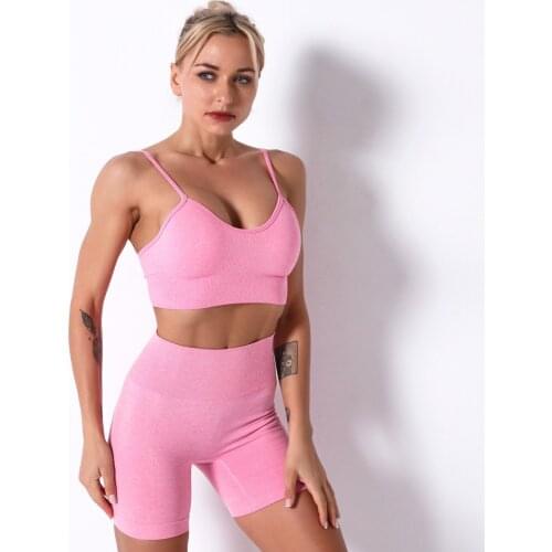 Women Yoga Clothing 2 Piece Sets Seamless Bra+ leggings Shorts Fitness Yoga Sports Runing Gym Set Wholesale Dropshipping