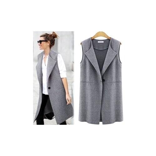 Spring New Large Size Womens Fashion One Button Female Vest Girl Suit Vest