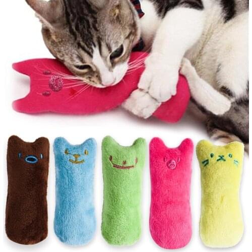 Teeth Grinding Catnip Toys Funny Interactive Plush Cat Toy Pet Kitten Chewing Vocal Toy Claws Thumb Bite Cat Mint for Cats Hot