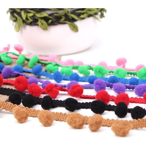 1M Latest Velvet Ball Lace Fabric Curtain Decoration Lace Trim Ribbon Clothing Wedding Sewing Accessories koronka koronki YU32