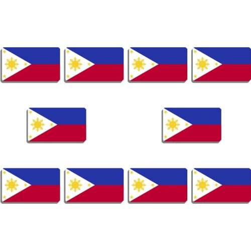 10Pcs Philippines Flag Brooches For Women And Men Vintage Lapel Pin Shirt Bag Accessory Acrylic Badge Patriotic Trinkets