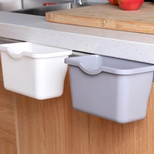 2pcs Wall Mounted Waste Bin Kitchen Cabinet Door Hanging Trash Bin Garbage Car Trash Can Wall Mounted Foldable Cleaning
