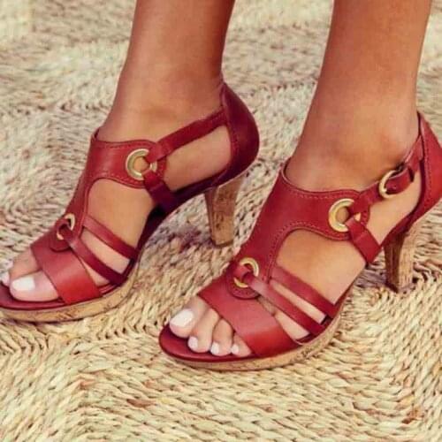 2021 Sexy Hollow High Heels Sandals Women Pumps Heels Ladies Shoes Classic Pumps Plus Size34-43 Shoes Women Buckle Strap Sandals
