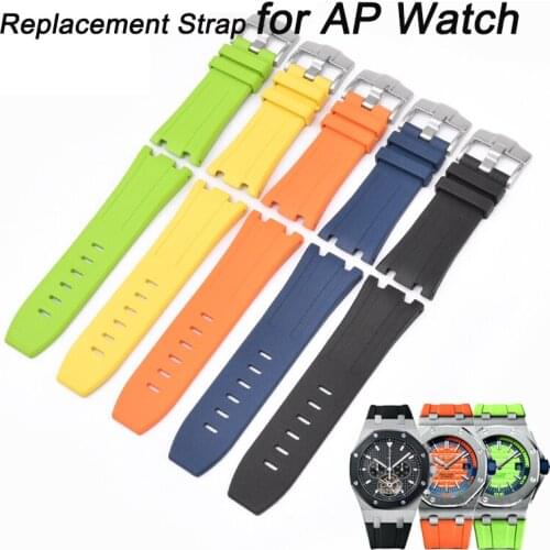 28mm Natural Silicone Rubber Fluoro Band For AP Audemars Replacement Wristband Waterproof Sports Royal Oak 15703 Strap With Tool