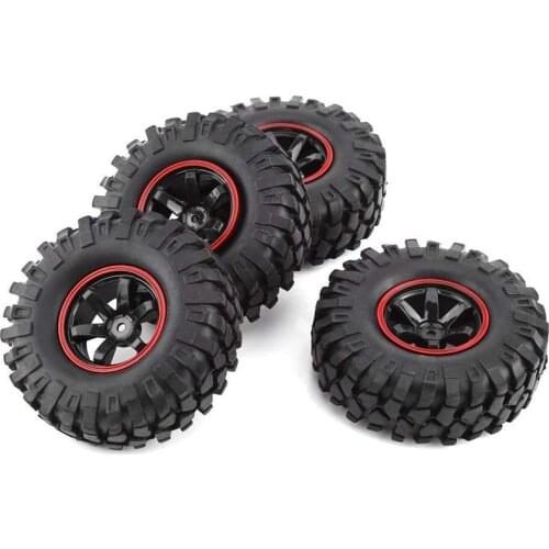 4Pcs 1.9 Inch 96mm 1/10 Scale Tires with Wheel Rim for 1/10 SCX10 Tamiya CC01 D90 CC01 RC Rock Crawler Parts