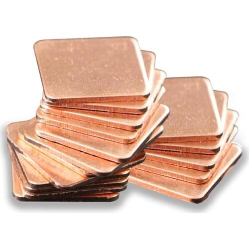 50PCS/LOT Thickness 0.3/0.4/0.5/0.8/1MM Heatsink Copper Shim Thermal Pads Copper Plate For Laptop IC Chipset GPU CPU 15x15MM