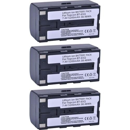 Batmax 3pcs 5200mAh BT-65Q BT 65Q Replacement Battery for Topcon GTS 900 and GPT 9000 Total Station