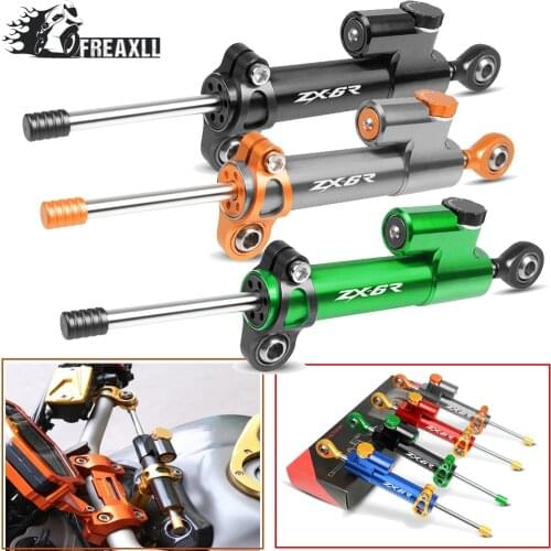 Motorcycle Steering Damper Stabilizer Linear Reversed Safety Control Over For 2003 04 Kawasaki ZX6R Ninja 636 Green ZX636 ZX-6R