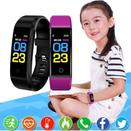Childrens Watch Fitness Color Screen Smart Sport Bracelet Activity Running Tracker Heart Rate For Men Women Watch Kids Gift
