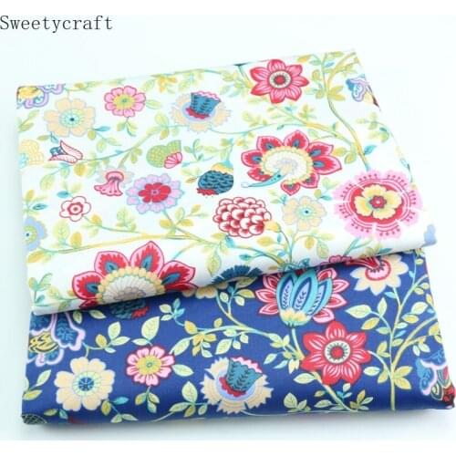 Children Dresses Flower Printed Fabric Cotton per Half Meter 2021 for Sewing Material Accessories Hometextile Clothes 160x50cm