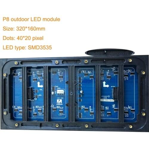 Well packed Outdoor P8 320*160mm module 40*20pixel pantalla led exterior matrix panel rgb display HUB75 4S advertising billboard