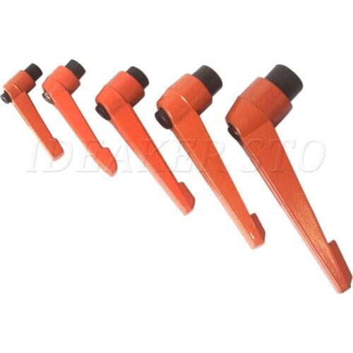 M6/M8/M10/M12/M16 Zine Alloy Orange Female Thread Machine Adjustable Clamping Handle Lever Pack of 2
