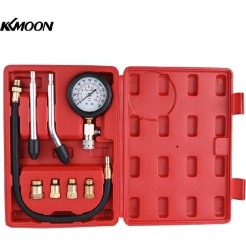 Gasoline Engine Compression Tester Auto Petrol Gas Engine Cylinder Automobile Pressure Gauge Tester Automotive Test Kit 0-300psi