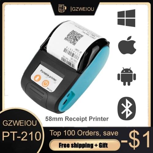 Mini Pocket Wireless BT Thermal Printer Portable Handheld 58mm Receipt Printer for Retail Stores Restaurants Factories Logistics