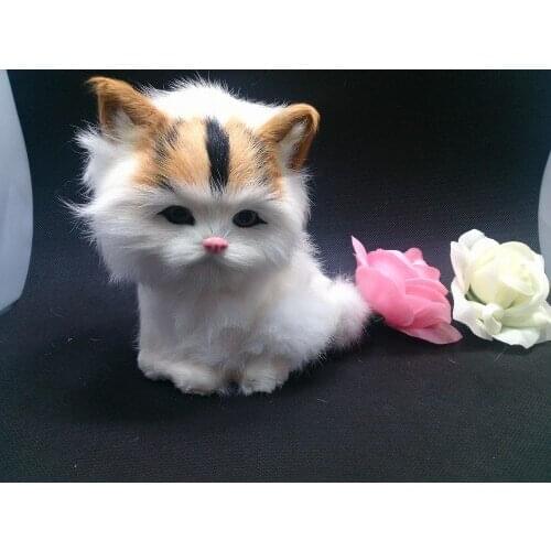 Simulation cat model,polyethylene&furs 15x14cm toy,prop.home decoration Xmas gift w4170
