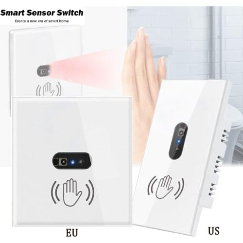 Switch Wall Touch Switch Smart Infrared Sensor Tempered Glass Panel 110/220V Anti-scratch EU/US Regulations