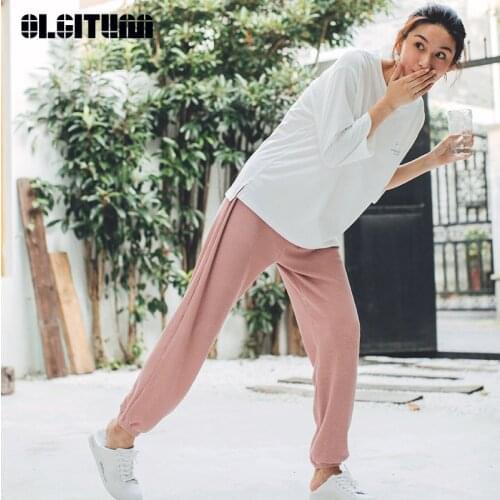 New 2020 Summer Women Pants Causal Fashion Loose Female Anlke Length Pants Seven Colors Slim Thin Spodnie PT358