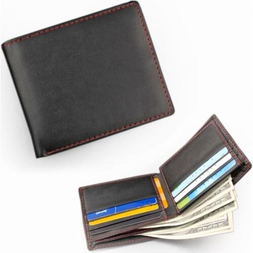 New Black Leather Men's Pocket Wallet Purse