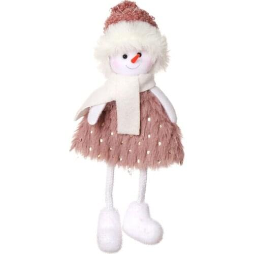 P15D 4 Pcs Santa Claus/Elk/Snowman/Little Girl Doll Hanging Pendant Christmas Tree Decoration Cute Elf Hanging Angel Doll Cute