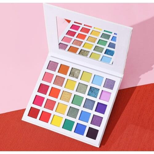 30Colors Bright Shimmer Eyeshadow Pallete Private Label Matte Metallic Eye Shadow Pallete Waterproof Cute Makeup Glitter Pigment