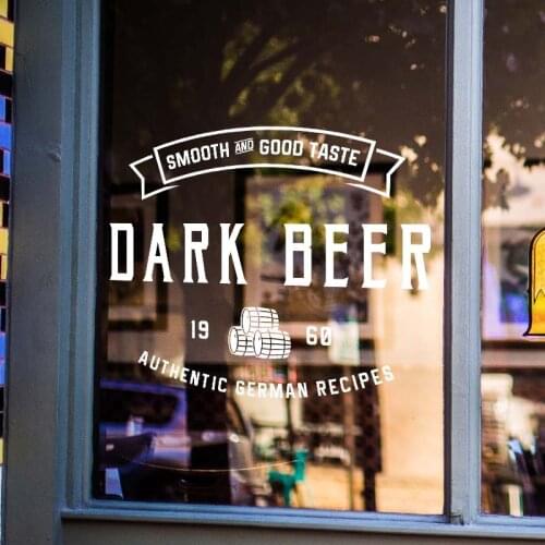 Beer Shop Home Pub Bar Decor Dark Beer Wall Decor Poster Mug Wall Decal Sticker Vinyl For Window Door Mural Customised