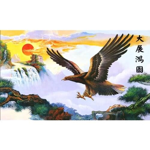 SenyuArt 5D Diy Diamond Painting Cross Stitch Kit Eagle Sunrise Full Square Round Embroidery Needlework Rhinestone Mosaic Crafts