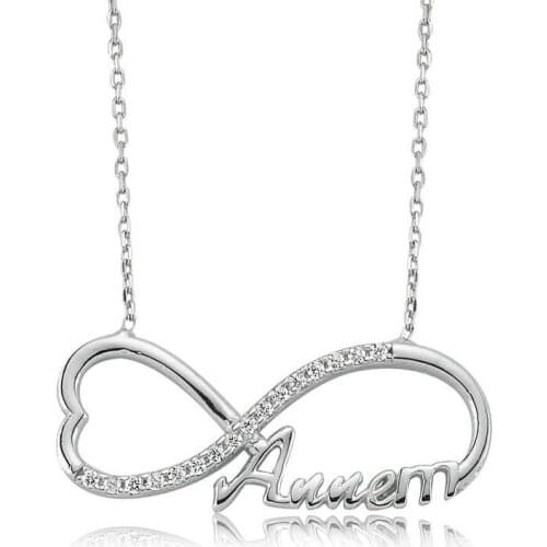 Silver Mom Printed Infinity Ladies Necklace