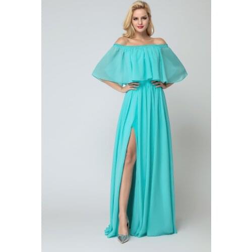Halter Chiffon Maxi Dress of Bridesmaid