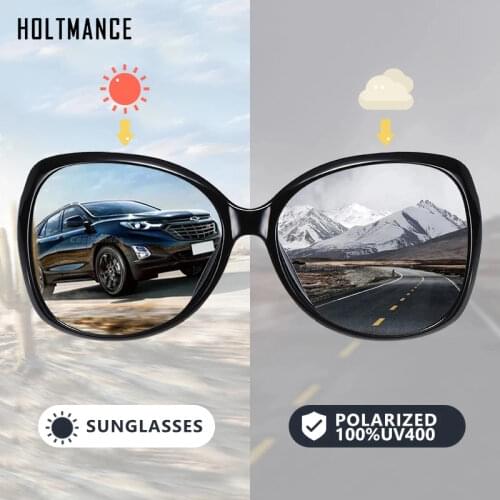 Photochromic Sunglasses Women Polarized Chameleon Glasses Luxury Cat Eye Vintage Oversized Sun Glasses Female gafas de sol mujer