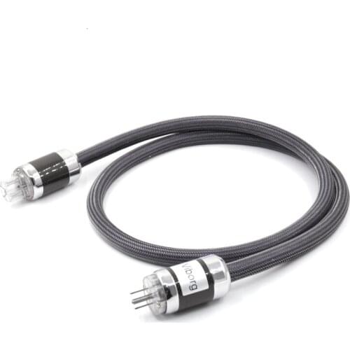 SPX-28 6NOCC Silver plated power cable with Carbon fiber Rhodium plated AC US power plug audio power cord cable