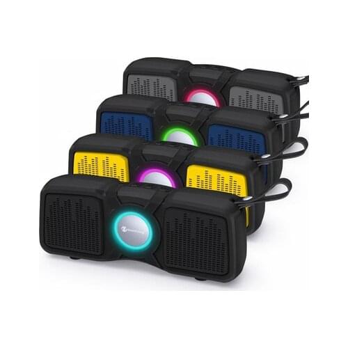 NR9011 outdoor portable wireless bluetooth speaker TWS subwoofer 10W music center stereo column 7 color LED with TF card/FM/AUX