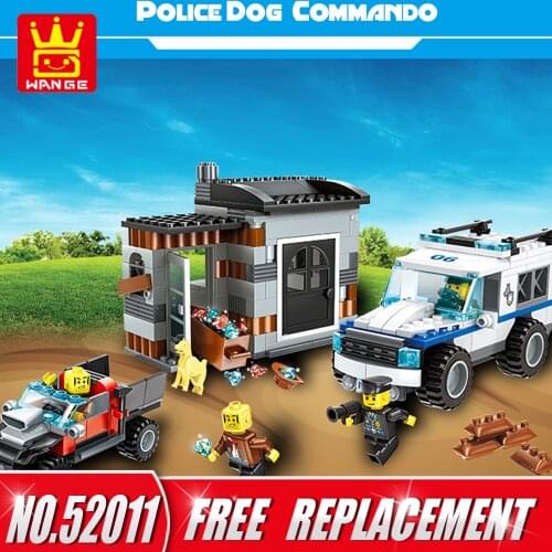 WANGE Building Blocks City Police Series Police Dog Commando 380pcs Bricks DIY Educational Kids Toys Children Gifts NO.52011