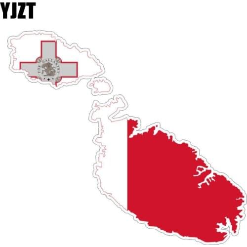 YJZT 15CM*4.9CM Funny Malta Flag Car Sticker Map Decal Car Accessories 6-1212