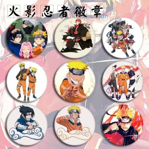 Anime Collection Ninja Badge Uchiha Sasuke Haruno Sakura Hatake Kakashi Gaara Costumes Badge Brooch Pendant